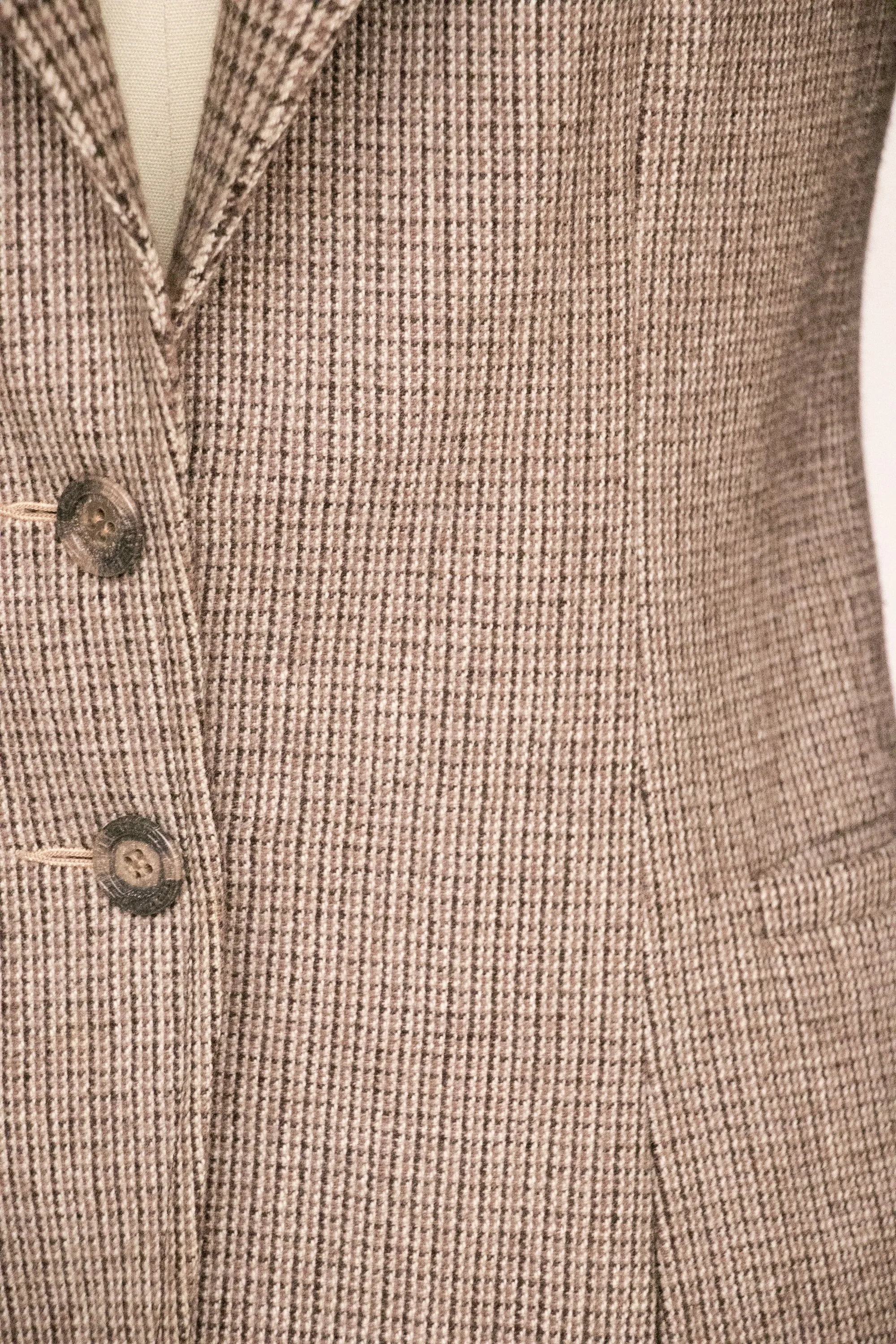 1980s Blazer Wool Jacket Brown Grey S