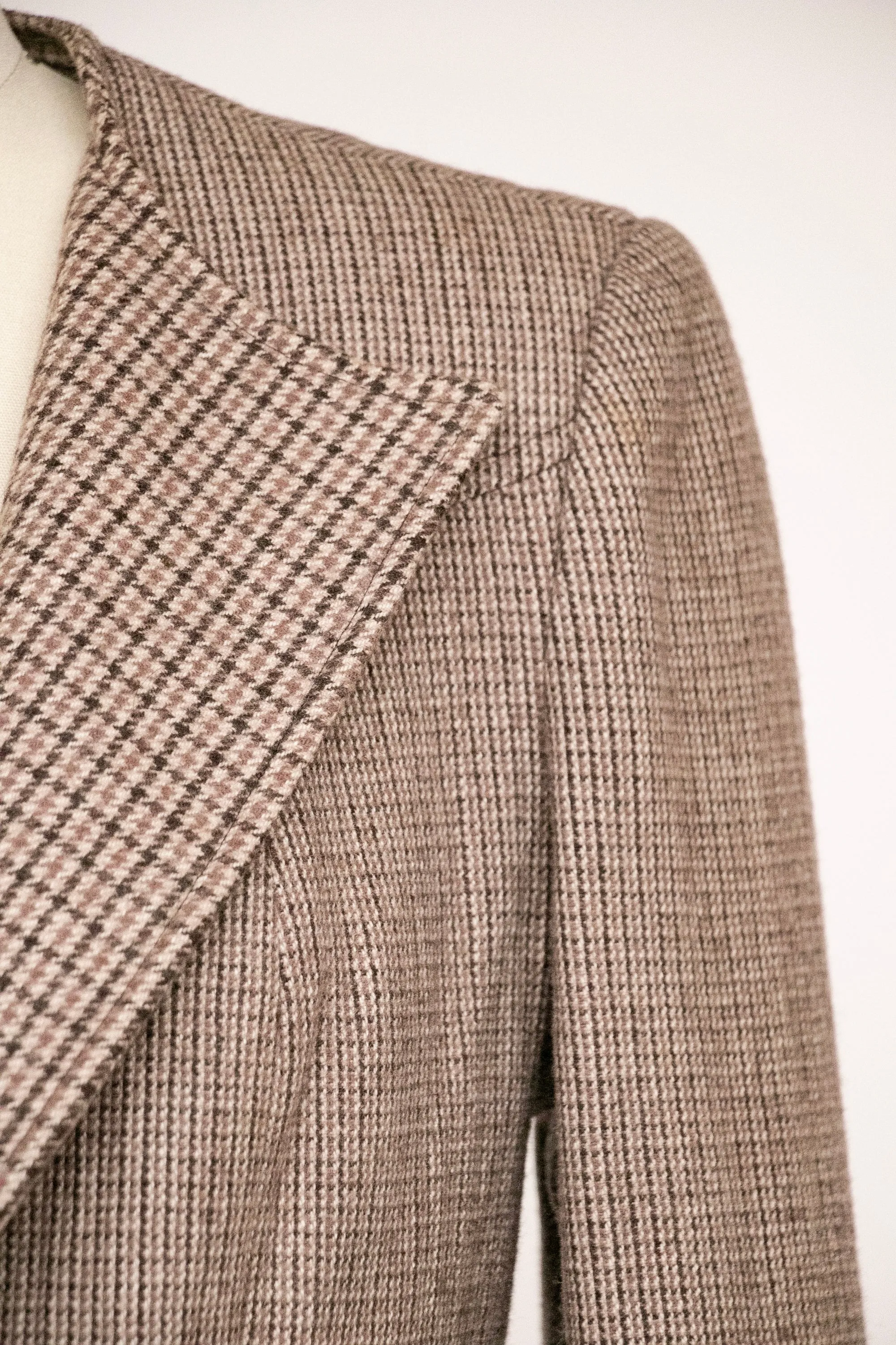 1980s Blazer Wool Jacket Brown Grey S