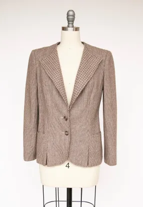 1980s Blazer Wool Jacket Brown Grey S