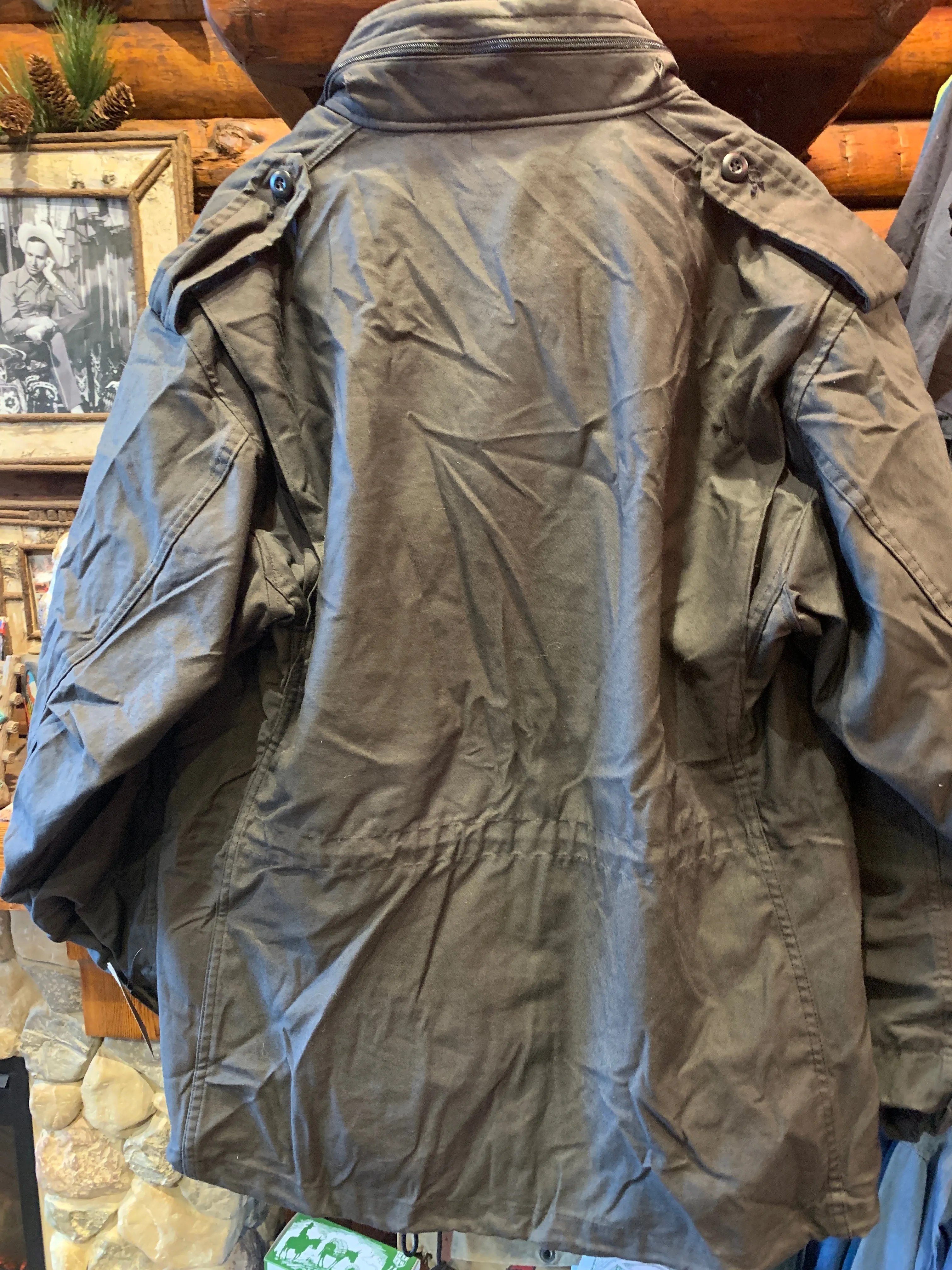 4. Vintage M-65 Dark Charcoal Army Jacket, Large