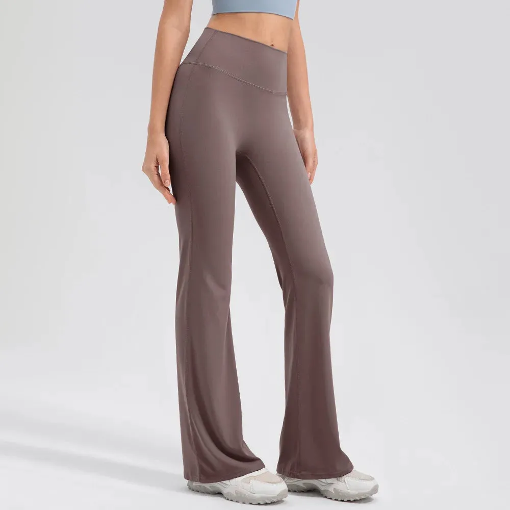 5-Point Sports Flared Leggings – Wide-Leg Yoga Pants - Say no to Camel Toe