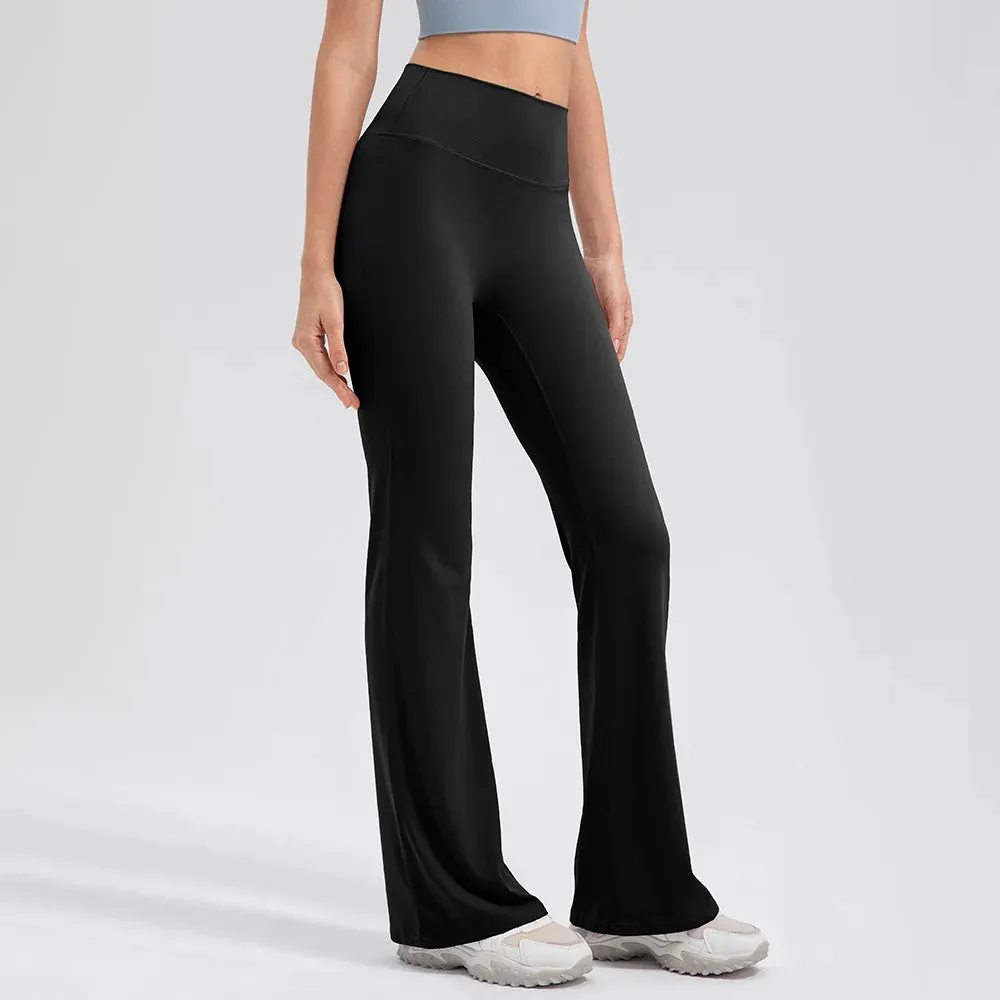 5-Point Sports Flared Leggings – Wide-Leg Yoga Pants - Say no to Camel Toe