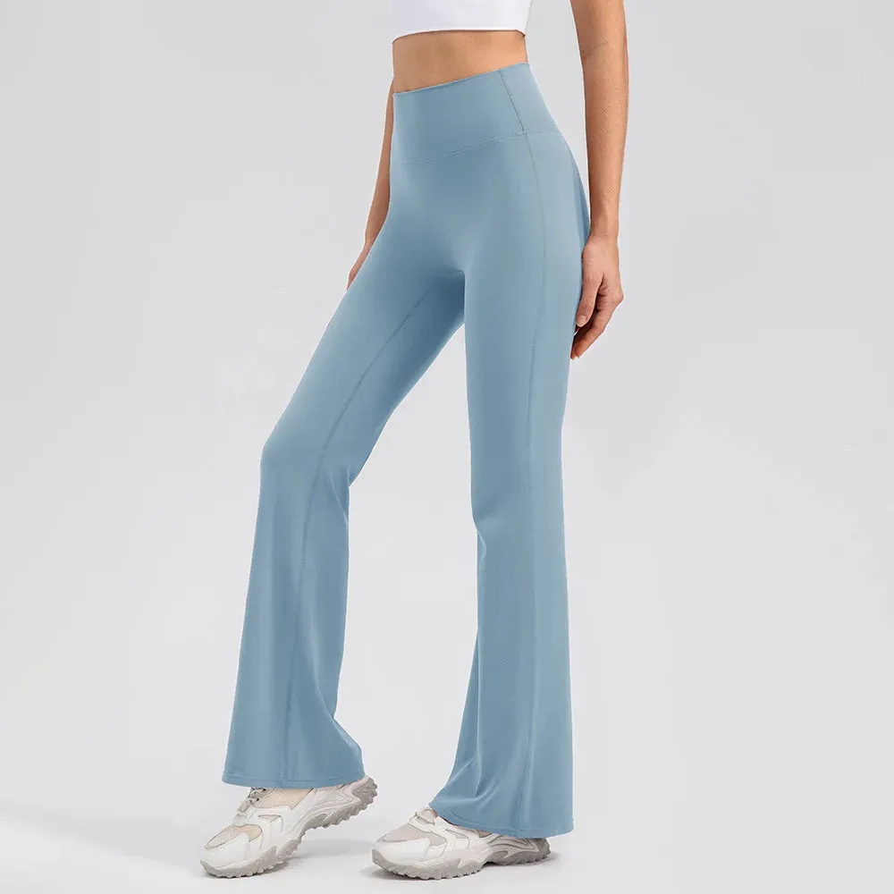 5-Point Sports Flared Leggings – Wide-Leg Yoga Pants - Say no to Camel Toe