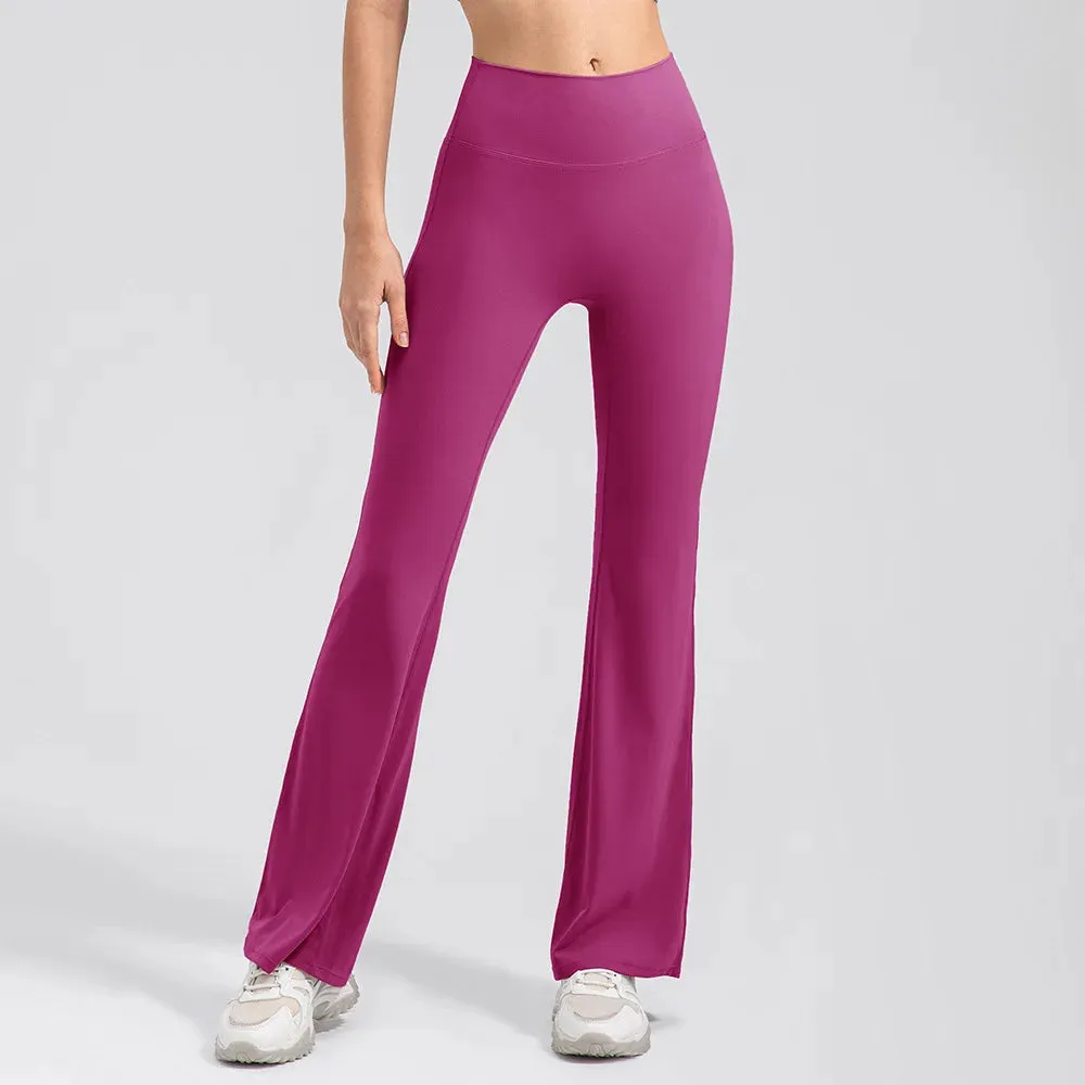 5-Point Sports Flared Leggings – Wide-Leg Yoga Pants - Say no to Camel Toe