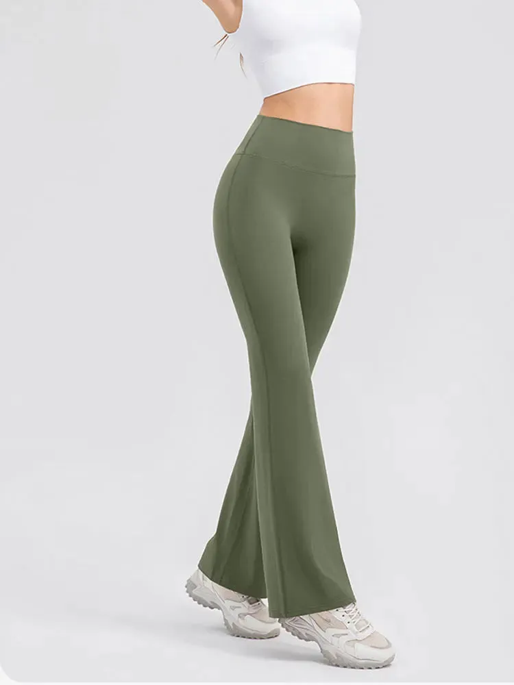 5-Point Sports Flared Leggings – Wide-Leg Yoga Pants - Say no to Camel Toe