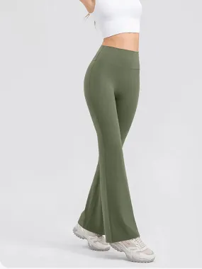 5-Point Sports Flared Leggings – Wide-Leg Yoga Pants - Say no to Camel Toe