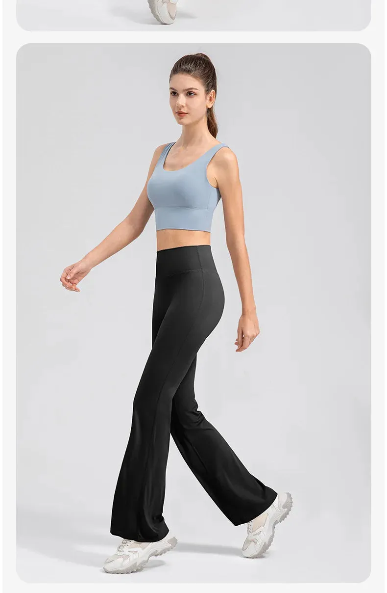 5-Point Sports Flared Leggings – Wide-Leg Yoga Pants - Say no to Camel Toe