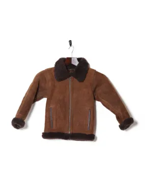 70s 80s Children's Brown Shearling Jacket - C26