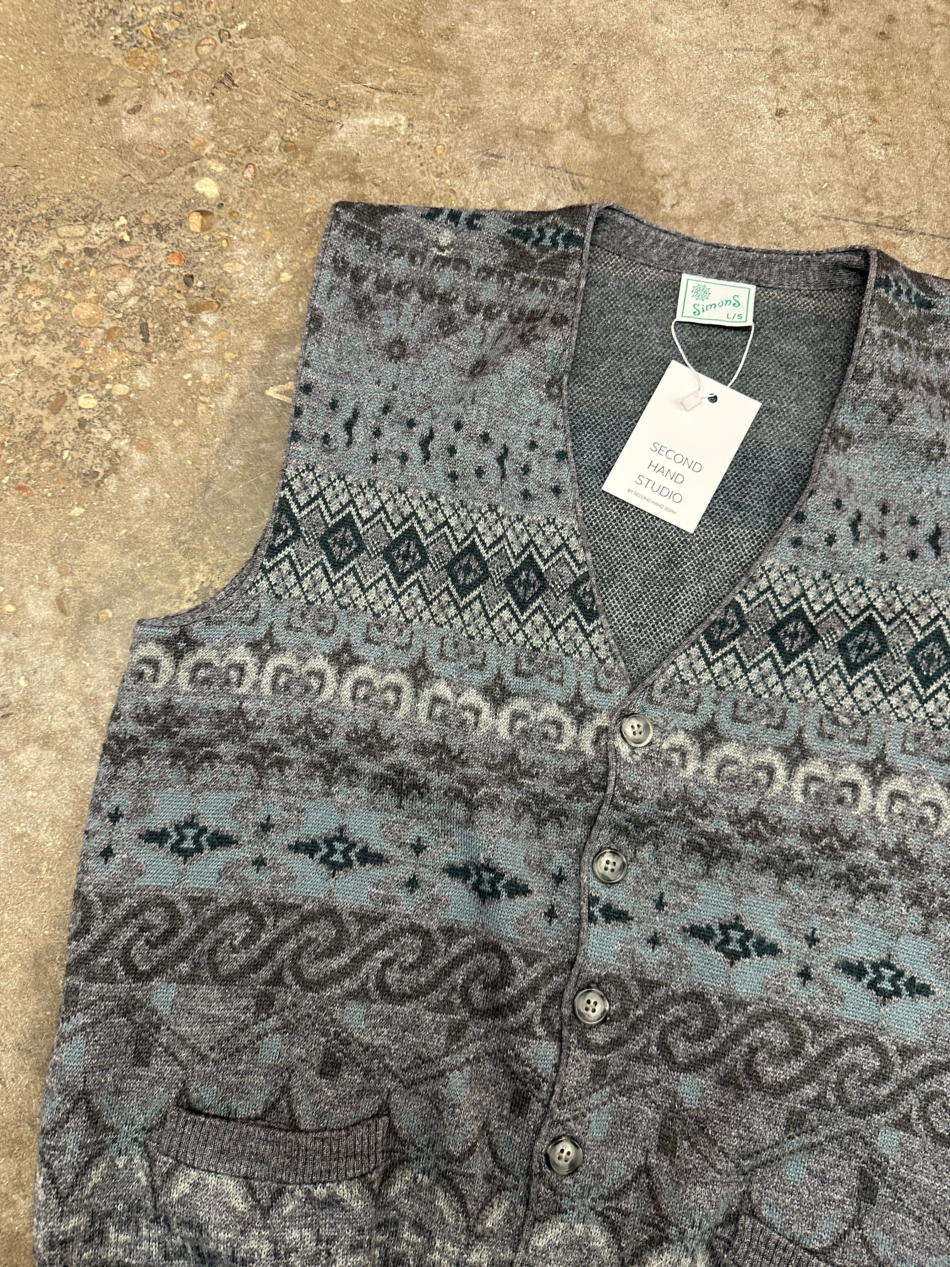 90s Italian Vintage Knitted Vest - L