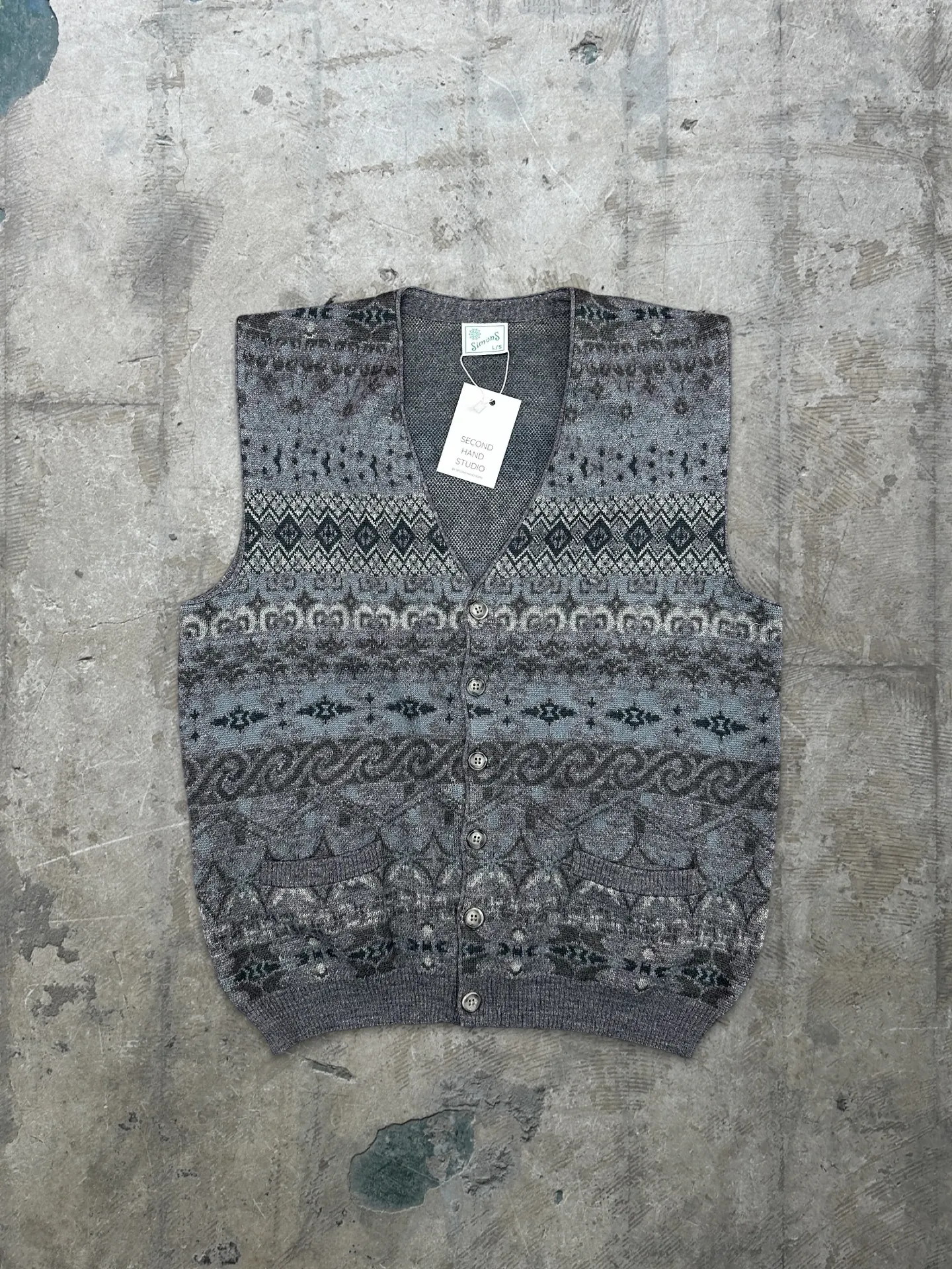 90s Italian Vintage Knitted Vest - L