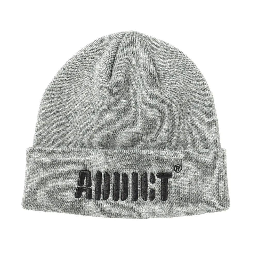 Addict Embroidered Cuffed Beanie