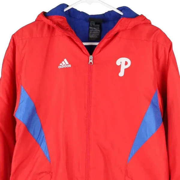 Age 11-12 Philadelphia Phillies Adidas MLB Jacket - Medium Red Polyester Blend
