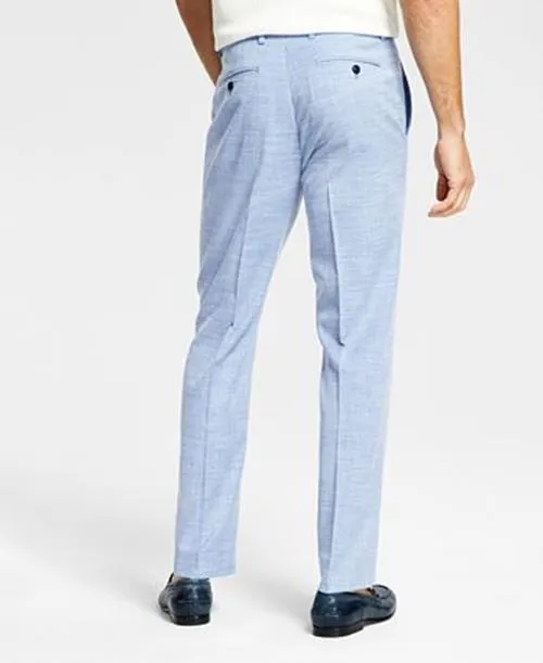 Alfani Mens Slim Fit Stretch Solid Dress Pants Blue 30 x 32