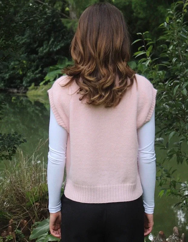 Alpaca Plain Crew Neck Vest
