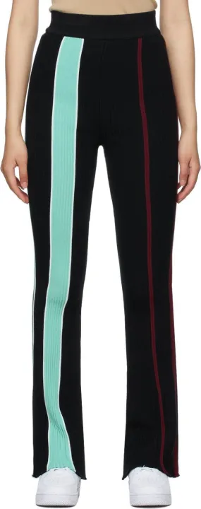 AMBUSH Black Cotton Rib Knit Lounge Pants