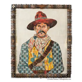 AMERICAN HERITAGE COWBOY (CACTUS) original paper collage