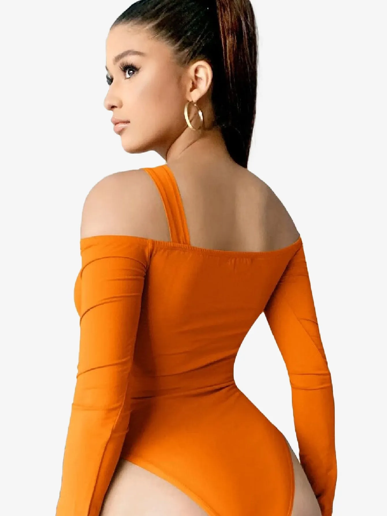 Asymmetrical Neck Cut Out Shoulder Bodysuit