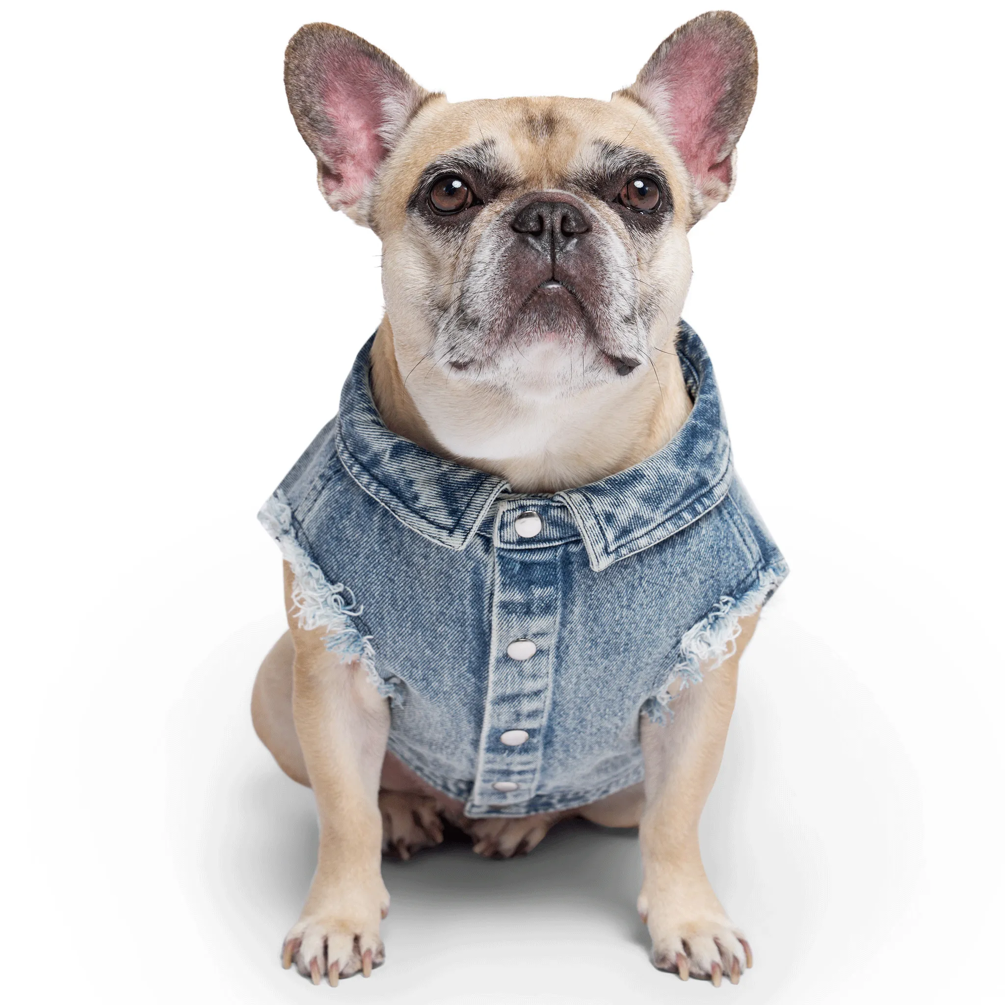 Barbie™ Downtown Denim Vest - Acid Wash Blue