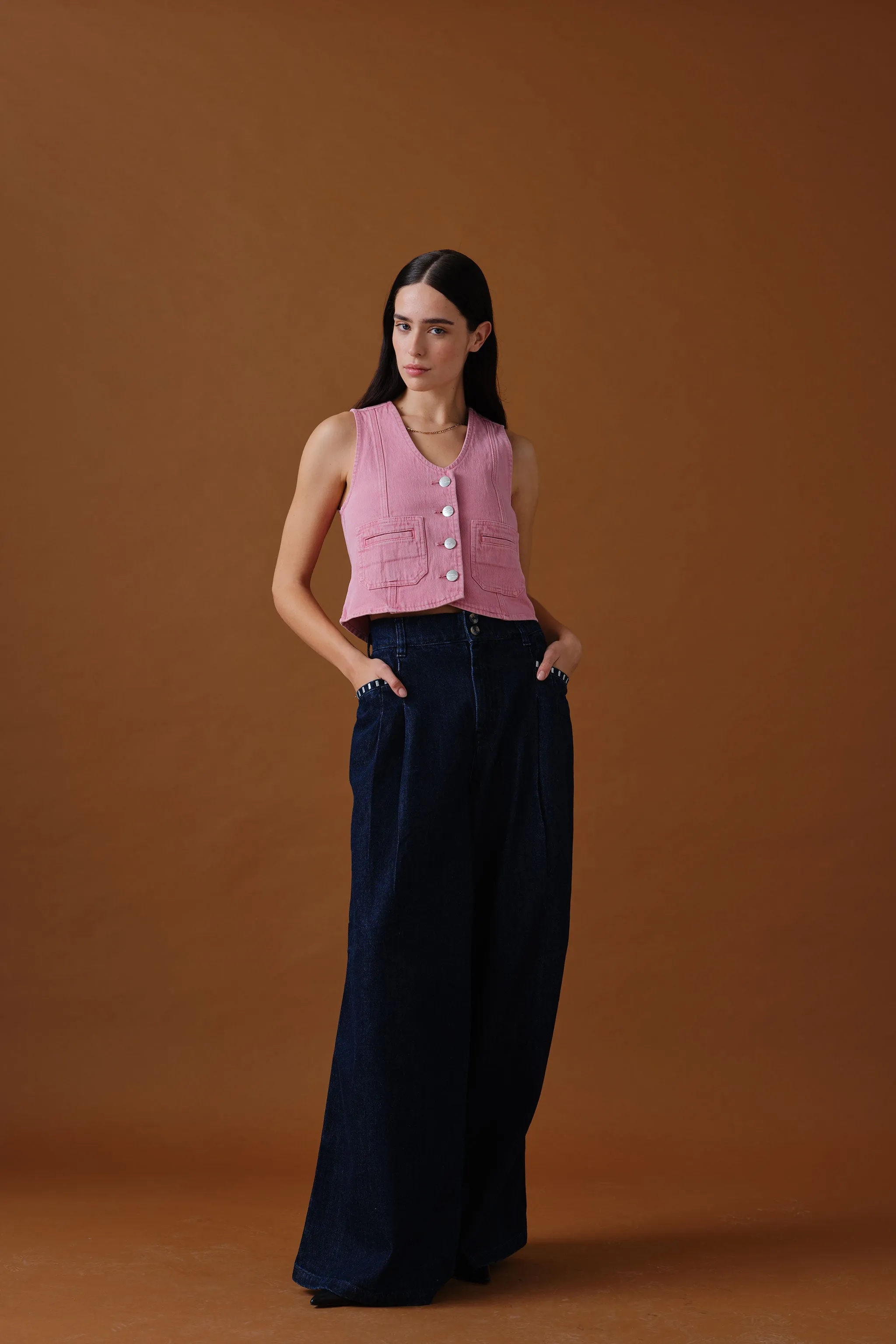 Bea Vest in Powder Pink