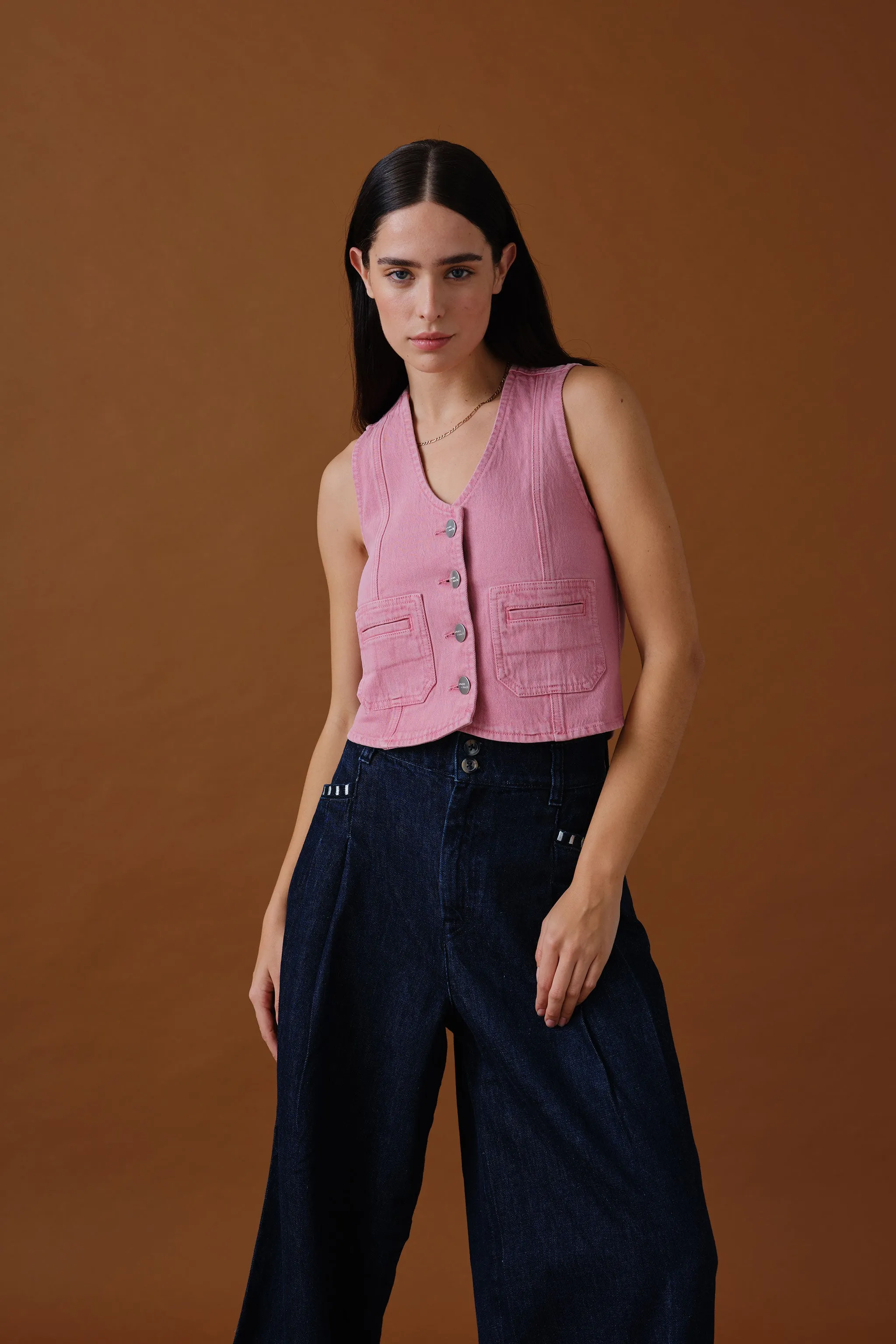 Bea Vest in Powder Pink