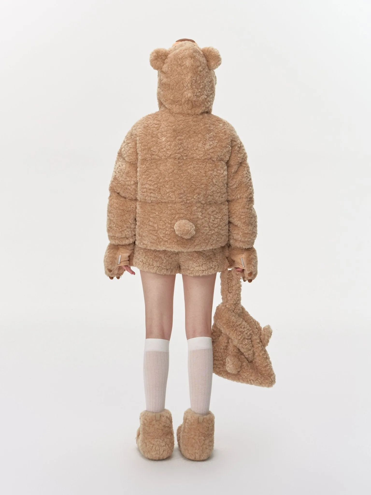 Bear Costume Down Jacket In Brown