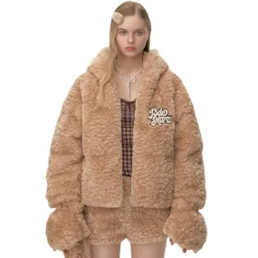 Bear Costume Down Jacket In Brown
