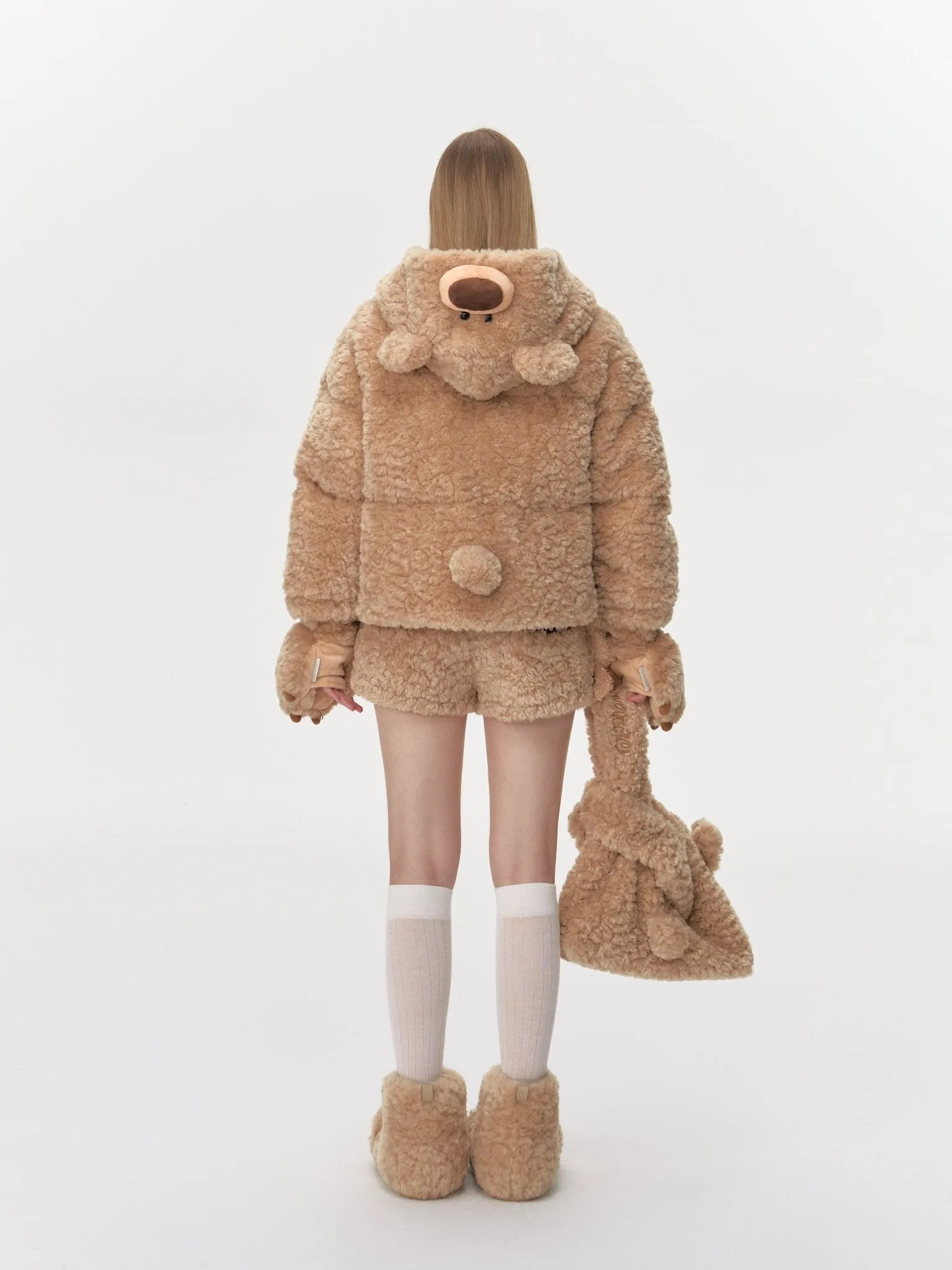 Bear Costume Down Jacket In Brown