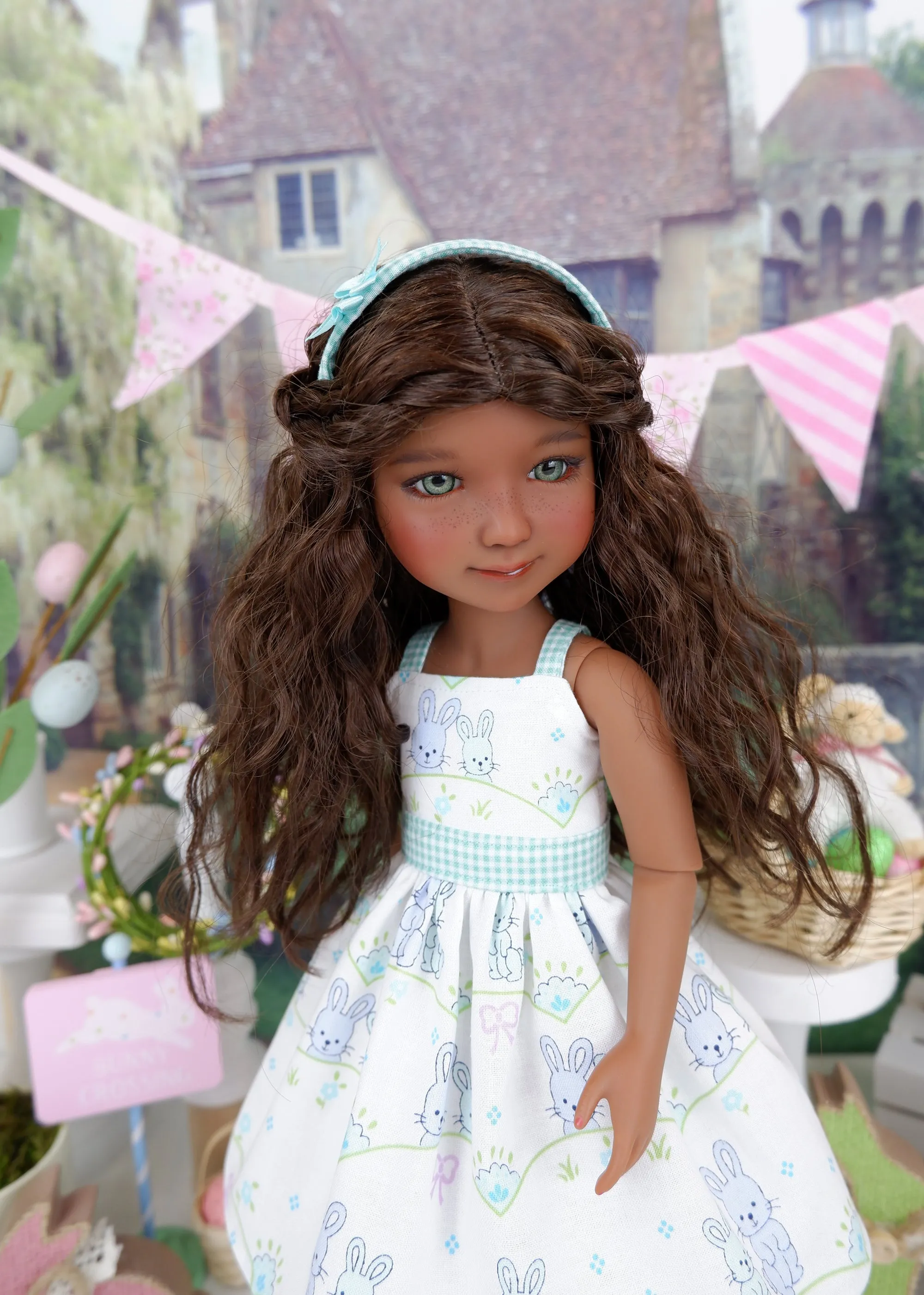 Bitty Bunny Blue - dress and sweater with shoes for Ruby Red Fashion Friends doll