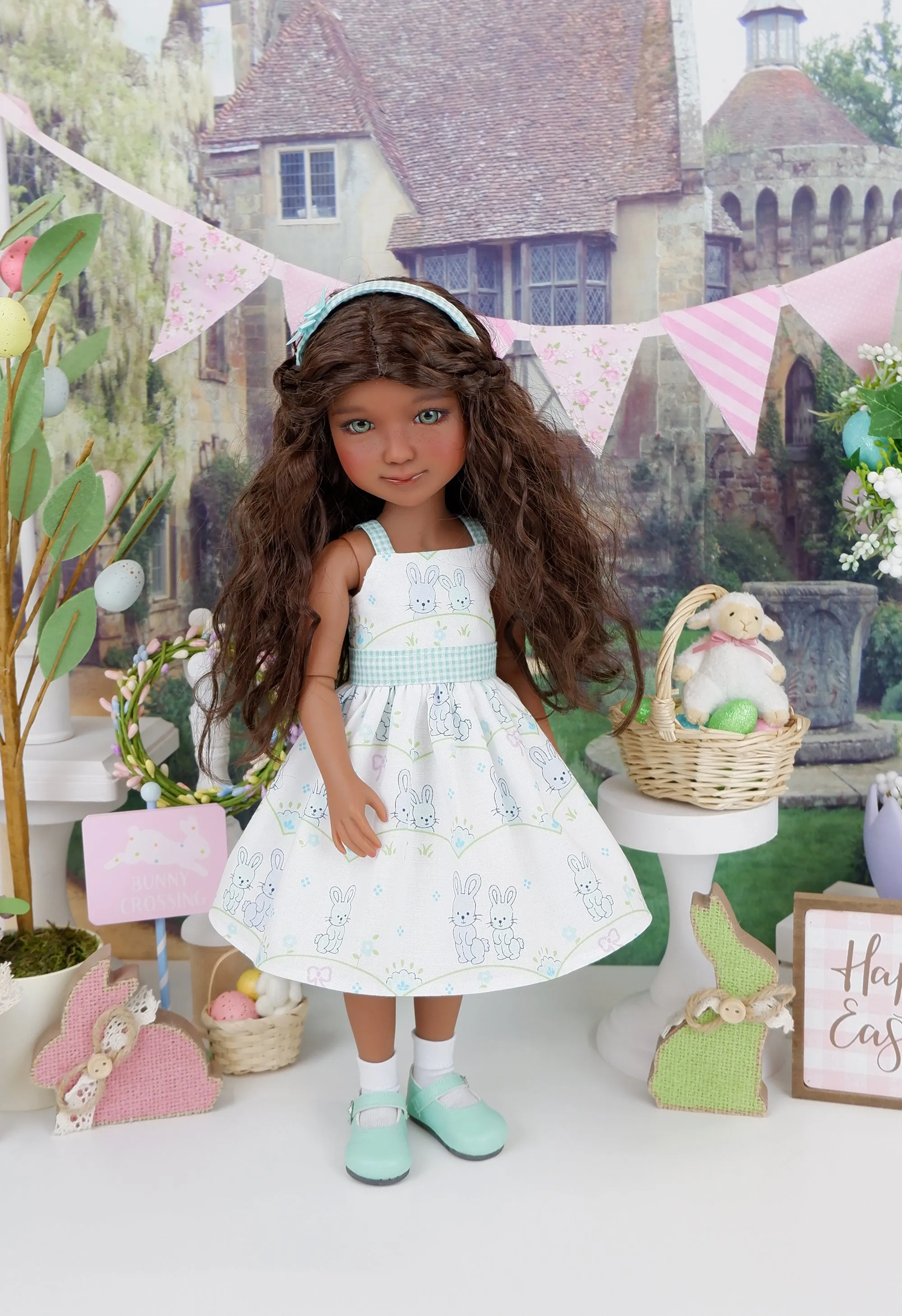Bitty Bunny Blue - dress and sweater with shoes for Ruby Red Fashion Friends doll