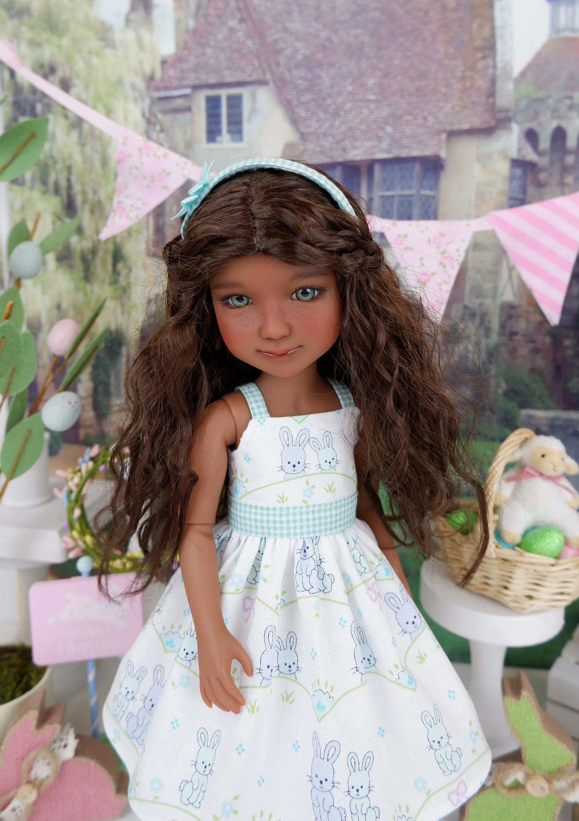 Bitty Bunny Blue - dress and sweater with shoes for Ruby Red Fashion Friends doll