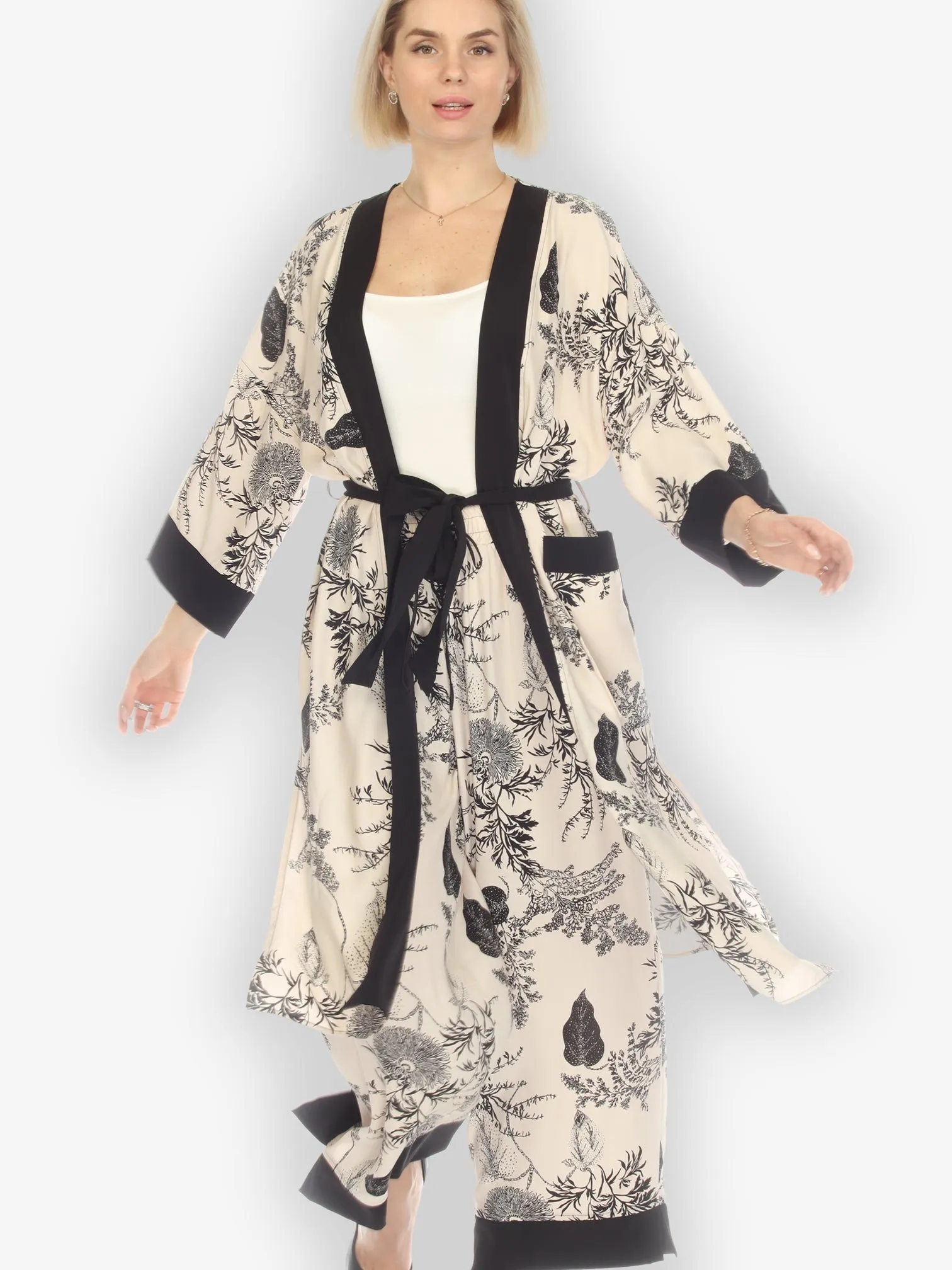 Black and Cream Robe/Duster