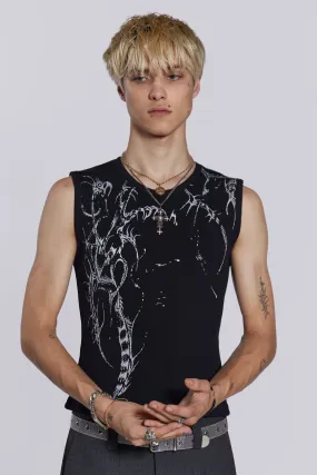 Black Astora Rib Vest