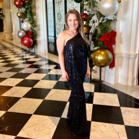 Black Dangle Sequin Flare Pants