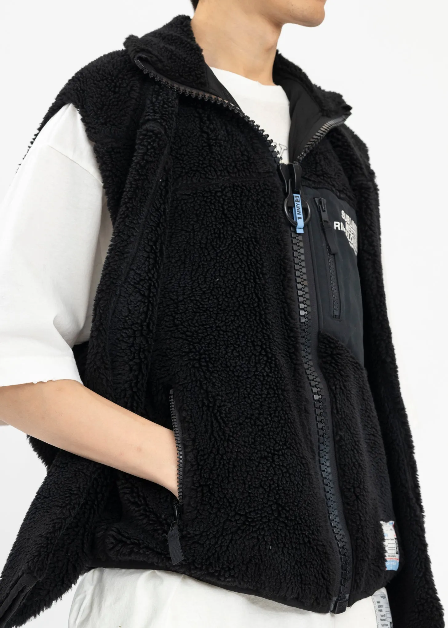 Black Hollowed-Out Boa Vest