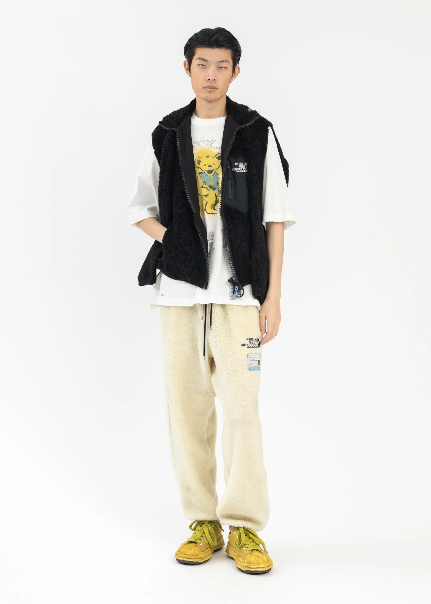 Black Hollowed-Out Boa Vest