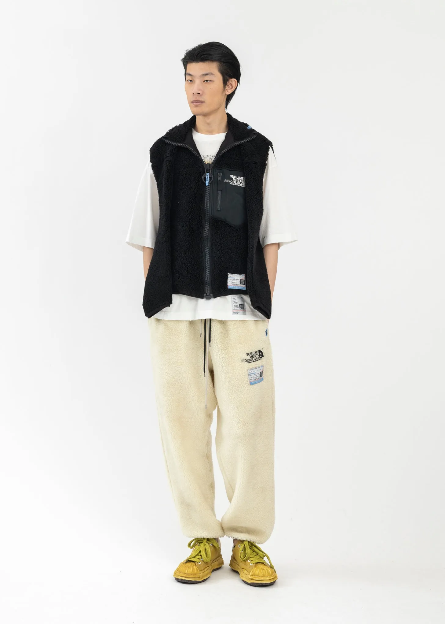 Black Hollowed-Out Boa Vest