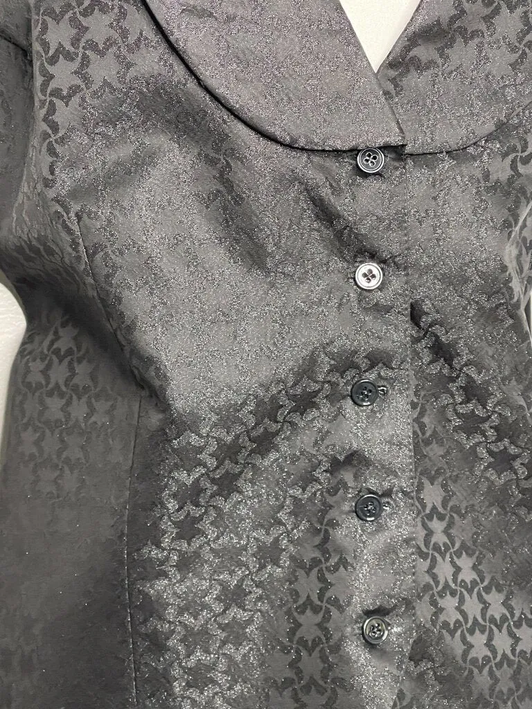 BLACK WITH BLACK METALLIC PATTERN HAWKWOOD FORMAL VEST W/ 2 BOWTIES