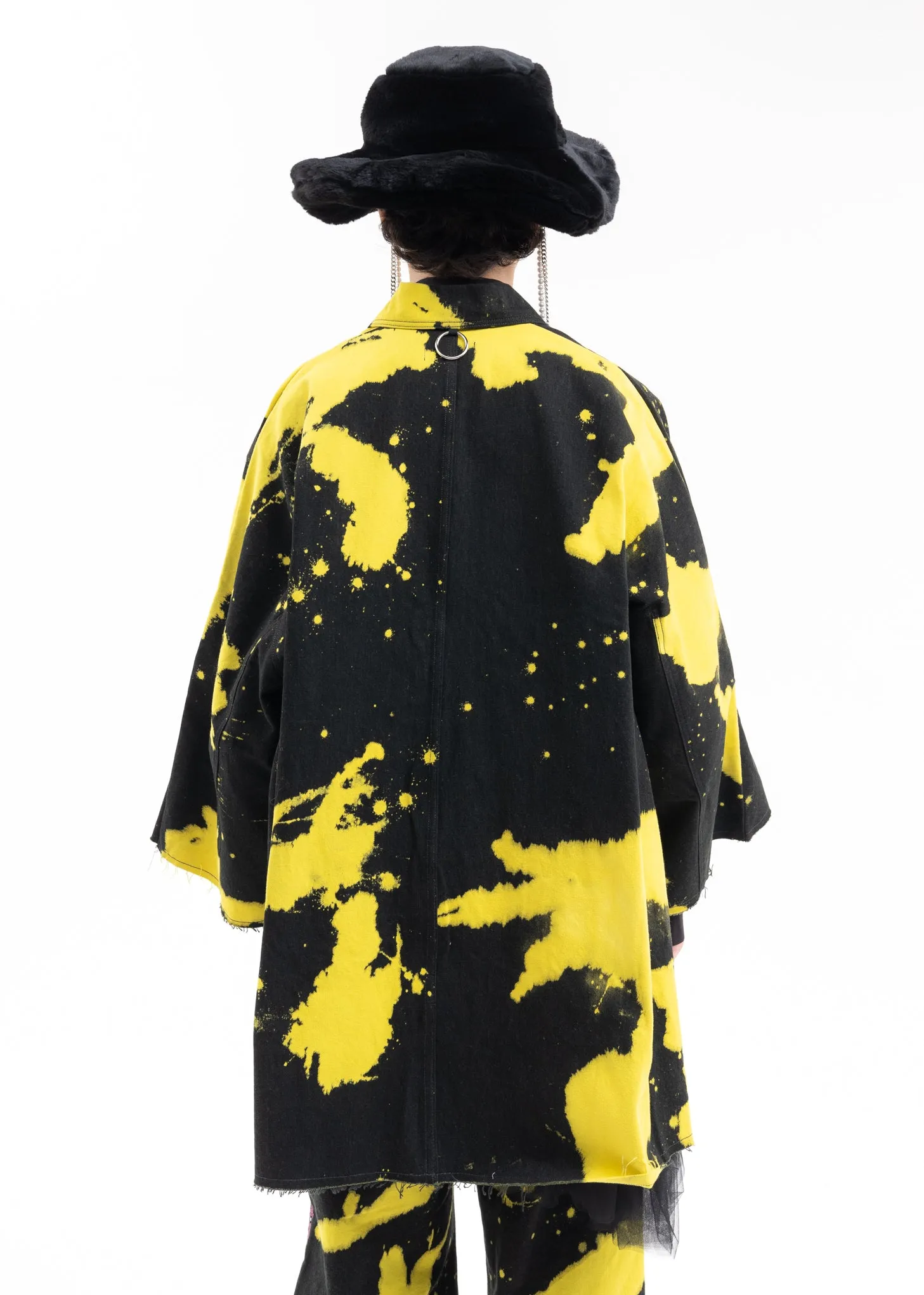 Black × Yellow Dye Poisonous Mushroom Denim Jacket