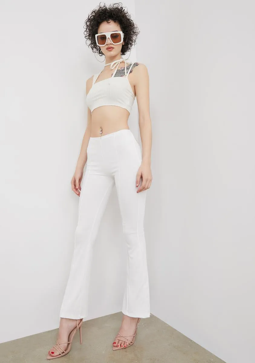 Bliss Twisted Times Cutout Flared Pants