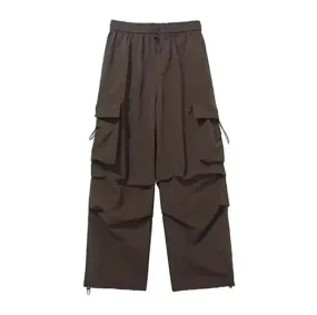 Brown Wide Legs Cargo Pant