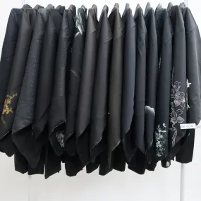 Bundle 15pcs Silk Black Haori Jacket Wholesale Bulk Free Shipping #404