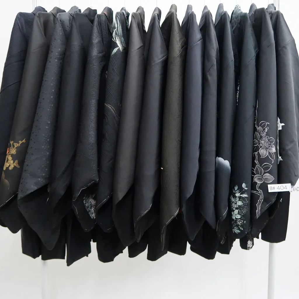 Bundle 15pcs Silk Black Haori Jacket Wholesale Bulk Free Shipping #404