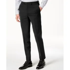 Calvin Klein Mens Skinny fit Dress Pants 36 / 34 Black Solid Stretch