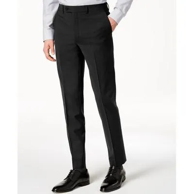 Calvin Klein Mens Skinny fit Dress Pants 36 / 34 Black Solid Stretch