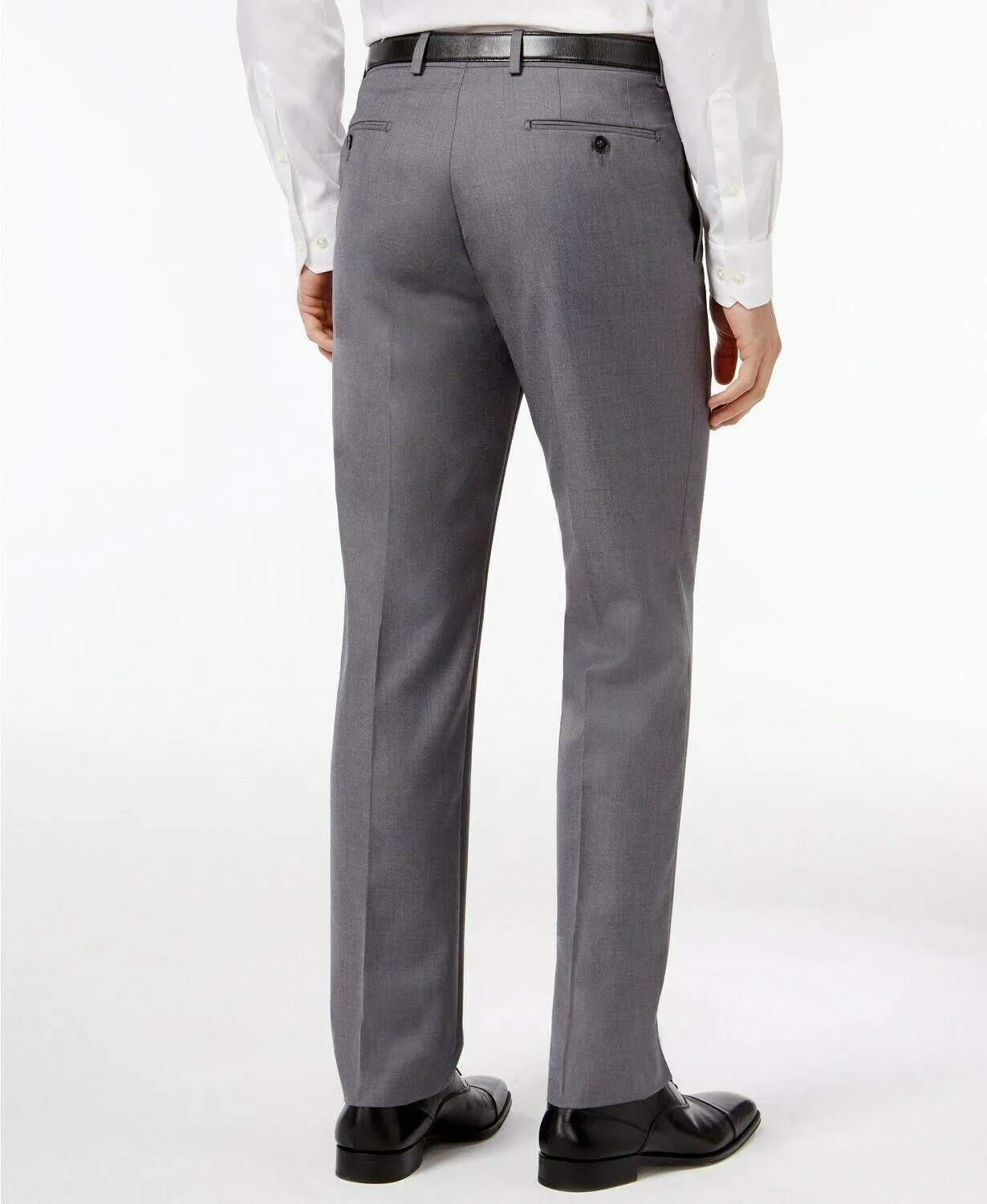 Calvin Klein Mens Slim fit Dress Pants 34 / 30 Grey Solid Stretch