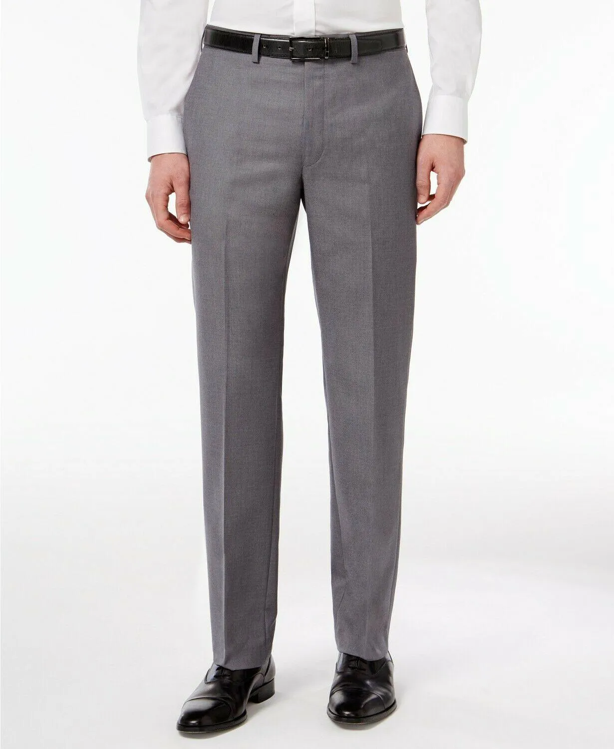Calvin Klein Mens Slim fit Dress Pants 34 / 30 Grey Solid Stretch