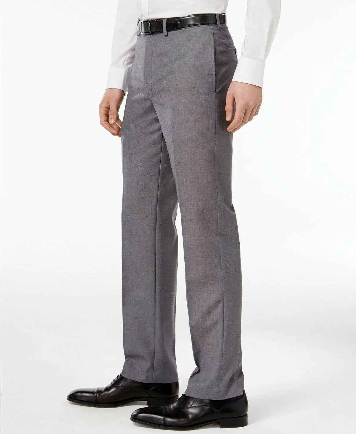 Calvin Klein Mens Slim fit Dress Pants 34 / 30 Grey Solid Stretch