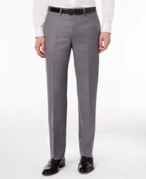 Calvin Klein Mens Slim fit Dress Pants 34 / 30 Grey Solid Stretch