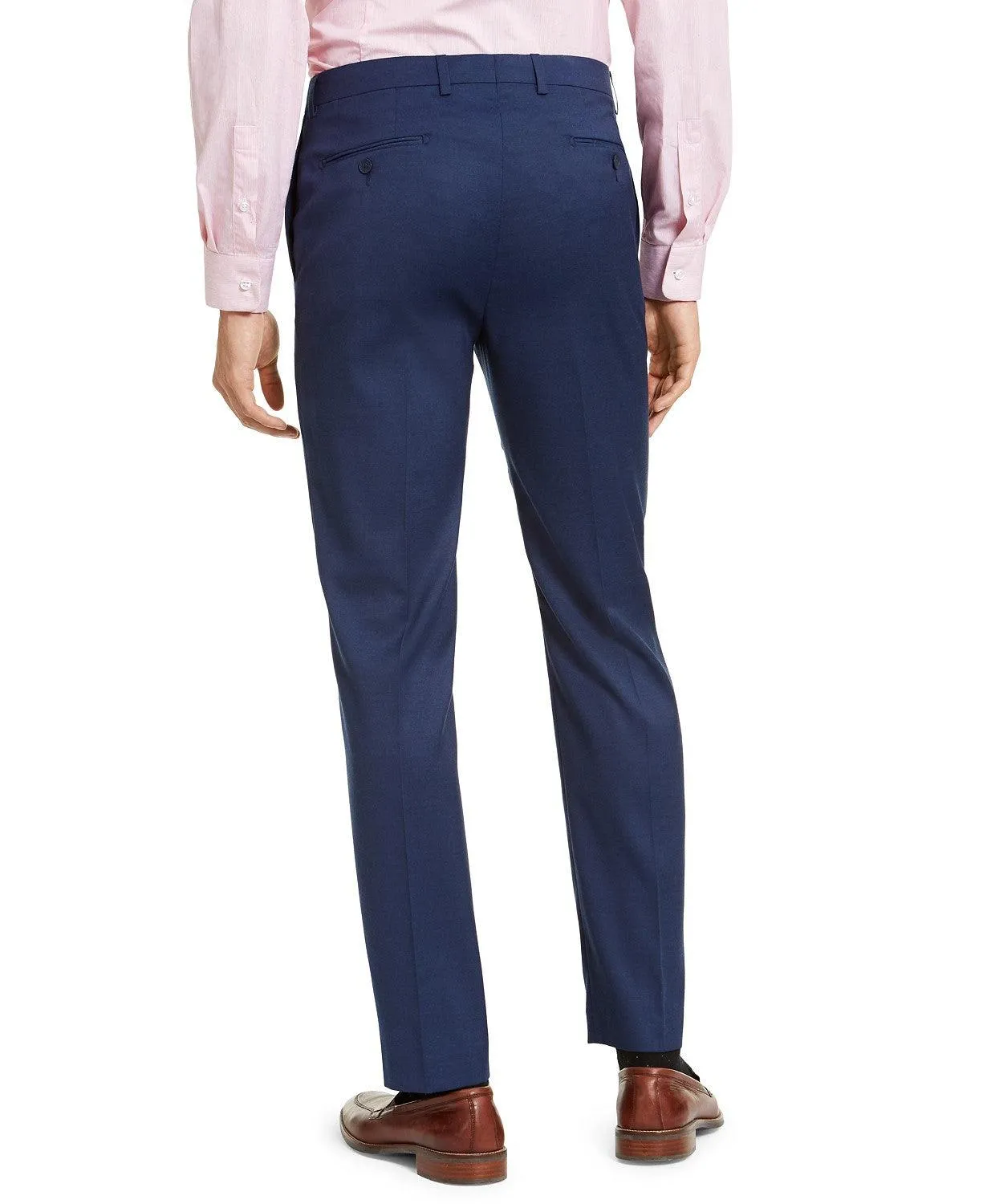 Calvin Klein Mens Slim fit Dress Pants 34 / 34 Blue Solid