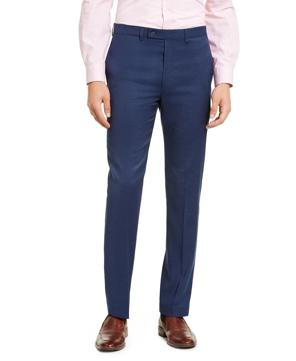 Calvin Klein Mens Slim fit Dress Pants 34 / 34 Blue Solid